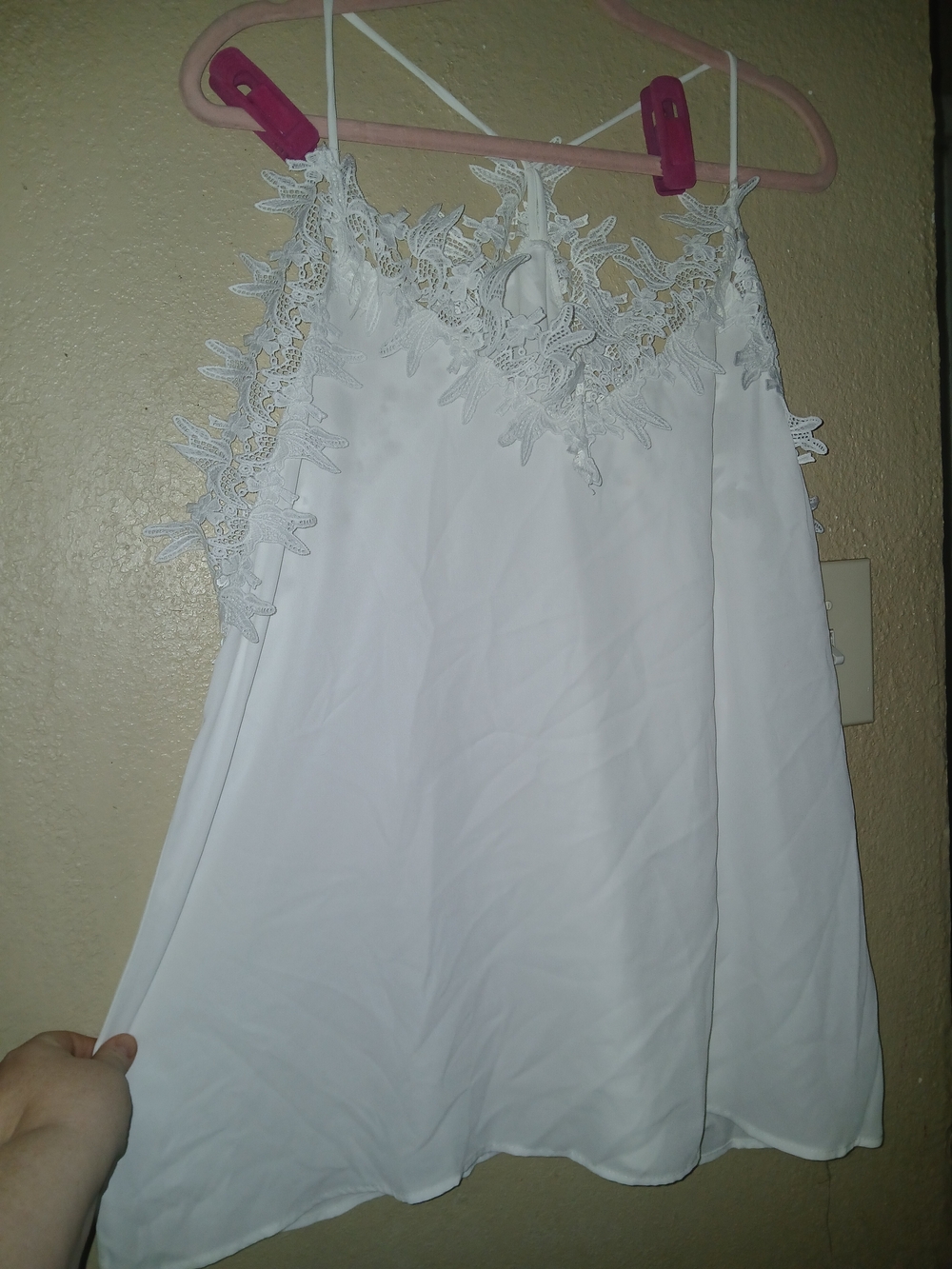 Lace-Trim White Women's Tank Top